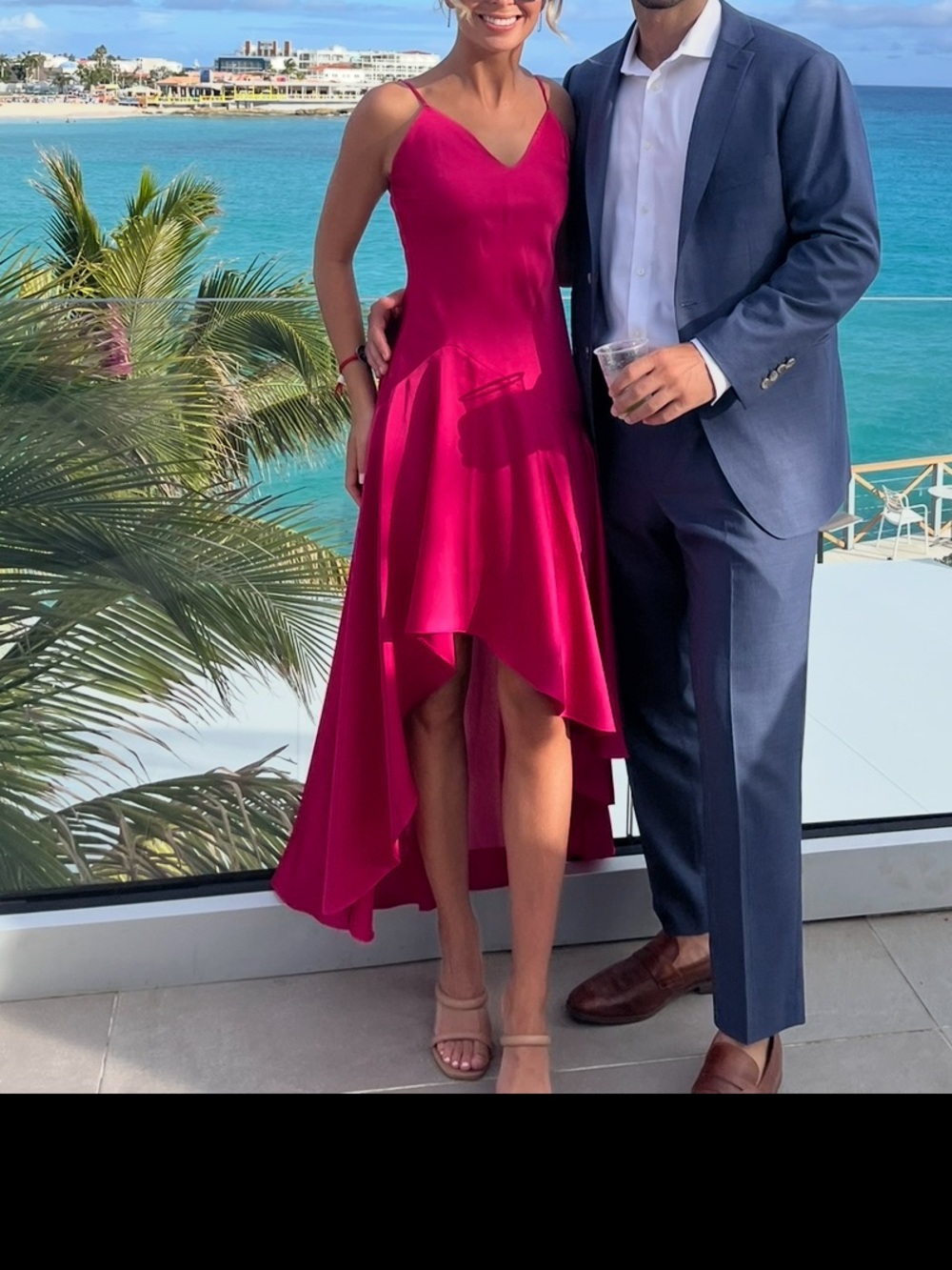 Elegant Fuchsia High-Low Dress - Home Holiday